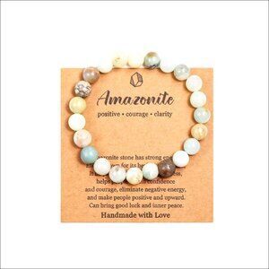 Natural Stone Stretch Bracelet Stress Relief Yoga Crystal Beads Gift